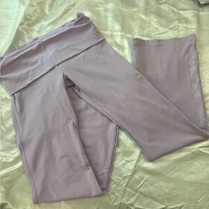 PINK Victoria's Secret Lavender Rhinestone Flare Leggings